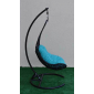 Кресло плетеное подвесное Ротанг Плюс Грация сталь, искусственный ротанг черный Фото 6