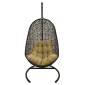 Кресло плетеное подвесное Ротанг Плюс Изи сталь, искусственный ротанг коричневый Фото 4