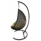 Кресло плетеное подвесное Ротанг Плюс Изи сталь, искусственный ротанг коричневый Фото 6