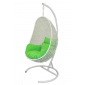Кресло плетеное подвесное Ротанг Плюс Изи сталь, искусственный ротанг белый Фото 4
