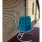 Кресло плетеное подвесное Ротанг Плюс Грация сталь, искусственный ротанг белый Фото 16