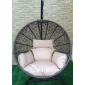 Кресло плетеное подвесное Ротанг Плюс Ола сталь, искусственный ротанг бежево-коричневый Фото 6
