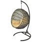 Кресло плетеное подвесное Ротанг Плюс Ола сталь, искусственный ротанг бежево-коричневый Фото 4
