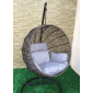 Кресло плетеное подвесное Ротанг Плюс Ола сталь, искусственный ротанг бежево-коричневый Фото 7