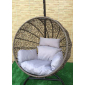 Кресло плетеное подвесное Ротанг Плюс Ола сталь, искусственный ротанг бежево-коричневый Фото 5