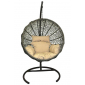 Кресло плетеное подвесное Ротанг Плюс Ола сталь, искусственный ротанг бежево-коричневый Фото 3