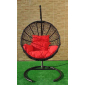 Кресло плетеное подвесное Ротанг Плюс Ола сталь, искусственный ротанг черный Фото 13