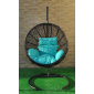 Кресло плетеное подвесное Ротанг Плюс Ола сталь, искусственный ротанг черный Фото 4