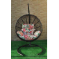 Кресло плетеное подвесное Ротанг Плюс Ола сталь, искусственный ротанг черный Фото 1