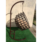 Кресло плетеное подвесное Ротанг Плюс Мачете сталь, искусственный ротанг коричневый Фото 3