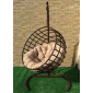 Кресло плетеное подвесное Ротанг Плюс Мачете сталь, искусственный ротанг коричневый Фото 1