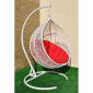 Кресло плетеное подвесное Ротанг Плюс Арриба сталь, искусственный ротанг белый Фото 14
