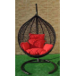 Кресло плетеное подвесное Ротанг Плюс Арриба сталь, искусственный ротанг черный Фото 1