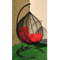 Кресло плетеное подвесное Ротанг Плюс Арриба сталь, искусственный ротанг черный Фото 3
