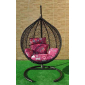 Кресло плетеное подвесное Ротанг Плюс Арриба сталь, искусственный ротанг черный Фото 7