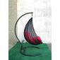 Кресло плетеное подвесное Ротанг Плюс Принцесса сталь, искусственный ротанг черный Фото 19
