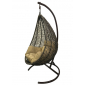 Кресло плетеное подвесное Ротанг Плюс Принцесса сталь, искусственный ротанг бежево-коричневый Фото 5