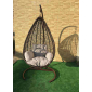 Кресло плетеное подвесное Ротанг Плюс Принцесса сталь, искусственный ротанг коричневый Фото 7