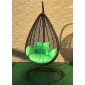 Кресло плетеное подвесное Ротанг Плюс Принцесса сталь, искусственный ротанг коричневый Фото 1