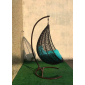 Кресло плетеное подвесное Ротанг Плюс Принцесса сталь, искусственный ротанг коричневый Фото 17