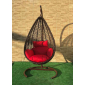 Кресло плетеное подвесное Ротанг Плюс Принцесса сталь, искусственный ротанг коричневый Фото 12