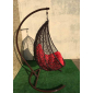 Кресло плетеное подвесное Ротанг Плюс Сакала сталь, искусственный ротанг коричневый Фото 3