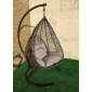 Кресло плетеное подвесное Ротанг Плюс Сакала сталь, искусственный ротанг бежево-коричневый Фото 7