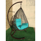 Кресло плетеное подвесное Ротанг Плюс Сакала сталь, искусственный ротанг бежево-коричневый Фото 13