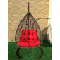 Кресло плетеное подвесное Ротанг Плюс Сакала сталь, искусственный ротанг бежево-коричневый Фото 1