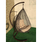 Кресло плетеное подвесное Ротанг Плюс Сакала сталь, искусственный ротанг бежево-коричневый Фото 5