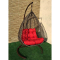Кресло плетеное подвесное Ротанг Плюс Сакала сталь, искусственный ротанг бежево-коричневый Фото 2