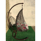 Кресло плетеное подвесное Ротанг Плюс Сакала сталь, искусственный ротанг бежево-коричневый Фото 16