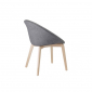 Кресло с обивкой Scab Design Natural Giulia Pop бук, технополимер, ткань натуральный бук, серый Фото 3