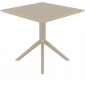 Стол пластиковый Siesta Contract Sky Table 80 сталь, пластик бежевый Фото 6
