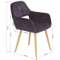 Кресло с обивкой ST-GROUP Кромвель ткань, сталь фиолетовый Фото 5
