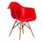 Кресло пластиковое ST-GROUP Eames DAW пластик, бук, сталь красный Фото 1