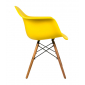 Кресло пластиковое ST-GROUP Eames DAW пластик, бук, сталь желтый Фото 3