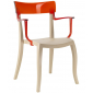Кресло пластиковое PAPATYA Hera-K стеклопластик, поликарбонат песочный, красный Фото 1