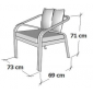 Комплект металлической мебели DELTA Alcor 1 алюминий, ткань белый Фото 8