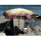 Зонт садовый с соломкой Maffei Tulum Maxi сталь, рафия слоновая кость, виски, коричневый Фото 2