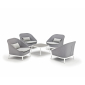 Кресло металлическое с обивкой Grattoni Bayside алюминий, текстилен белый, серый Фото 2