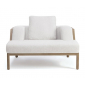 Кресло деревянное лаунж с подушками Ethimo Grand Life мореный тик, роуп, акрил мореный тик, белый Фото 6