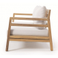 Кресло деревянное с подушками Ethimo Costes тик, акрил натуральный, белый Фото 4