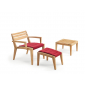 Кресло деревянное лаунж Ethimo Ribot тик натуральный Фото 7