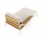 Правый лежак деревянный с подушками Ethimo Meridien акрил, алюминий, тик Фото 3