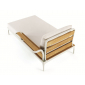 Левый лежак деревянный с подушками Ethimo Meridien акрил, алюминий, тик Фото 5