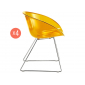 Комплект прозрачных стульев PEDRALI Gliss Set 4 металл, пластик желтый Фото 1
