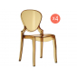 Комплект прозрачных стульев PEDRALI Queen Set 4 поликарбонат янтарный Фото 1