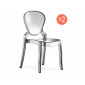 Комплект прозрачных стульев PEDRALI Queen Set 2 поликарбонат серый Фото 1