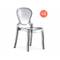 Комплект прозрачных стульев PEDRALI Queen Set 4 поликарбонат серый Фото 1